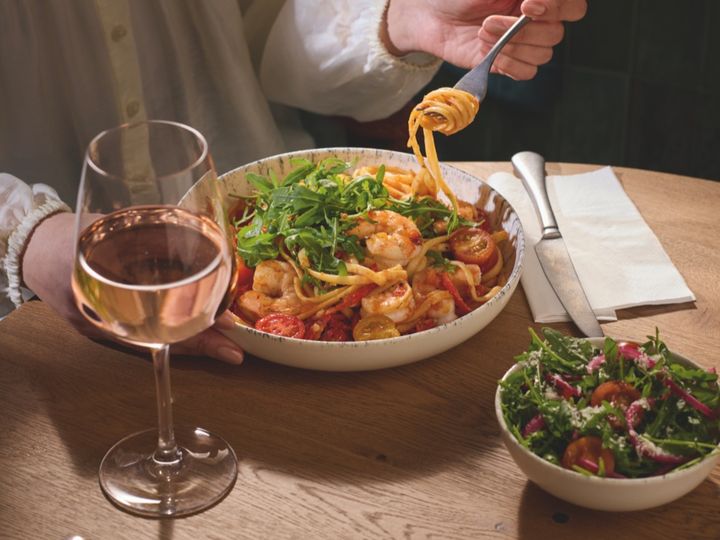 King prawn linguine at a Premier Inn restaurant